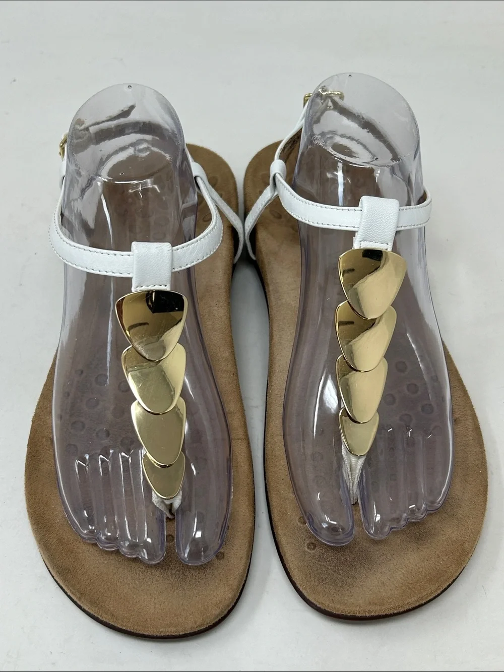 Vionic Miami Strap Sandals Gold Hardware Orthotic Thong Women 9